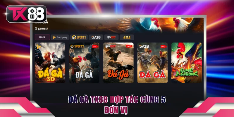 Đá gà TX88 hợp tác cùng 5 đơn vị 