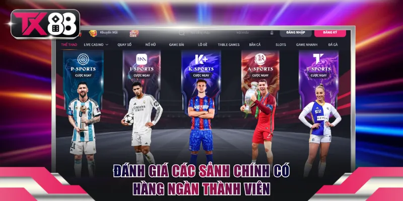 Đánh giá các sảnh chính có hàng ngàn thành viên