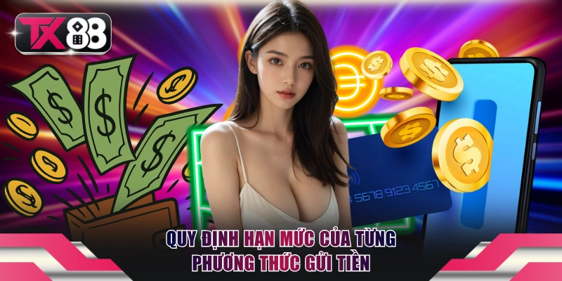 Quy định hạn mức của từng phương thức gửi tiền