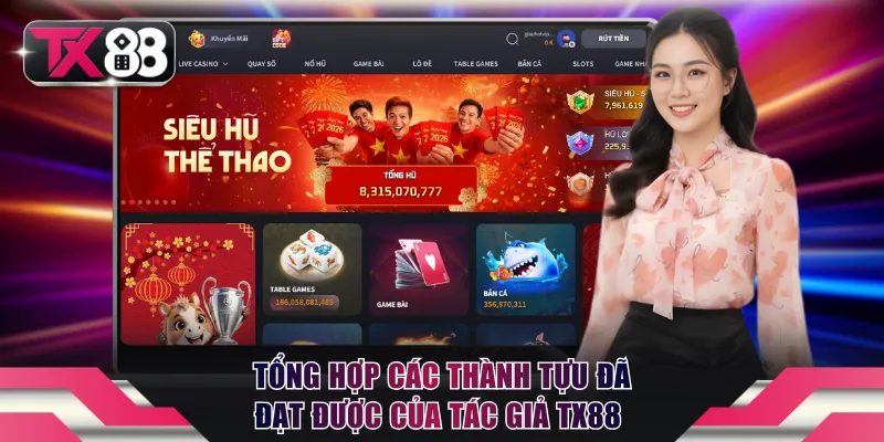 Tổng hợp các thành tựu đã đạt được của tác giả TX88 